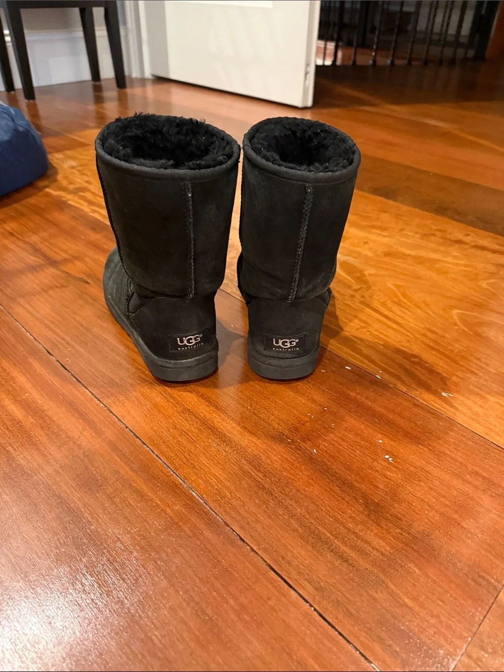 UGG Black Short Shearling-Lined Winter Boots